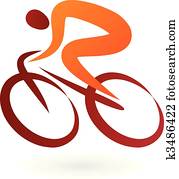 Cyclist Icon - vector illustration