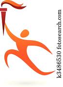 desporto, vetorial, figura, -, olympics, cerimônia