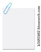 Paper clip and empty paper