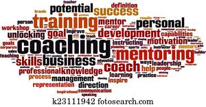 treinar, palavra, nuvem