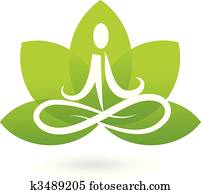 Yoga lotus icon / logo