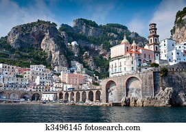 amalfi costeiam, de, a, mar