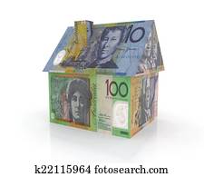 australian home with banknotes