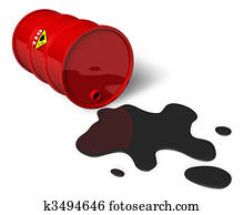 Barrel with spilled oil Barrel with spilled oil