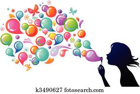 bolhas sabão soprando, -, 2