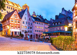 cidade velha, em, nuremberg, alemanha