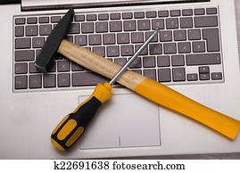 Computer repair concept Computer repair concept