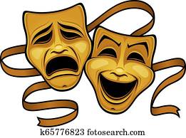 Gold Comedy And Tragedy Theater Masks Gold Comedy And Tragedy Theater Masks