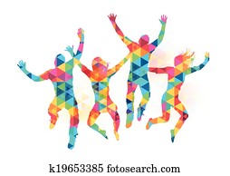Happy Jumping People