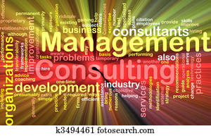 Management consulting word cloud glowing Management consulting word cloud glowing