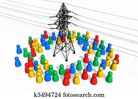 mensen, en, de, elektriciteit