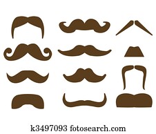 Mustaches isolated over white background Mustaches isolated over white background