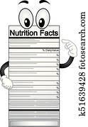 Nutrition Facts Mascot Illustration Nutrition Facts Mascot Illustration