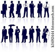 Set of vector business people
