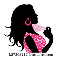 woman spraying perfume woman spraying perfume