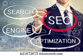 Businessman with SEO concept Businessman with SEO concept