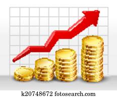 Coins with success arrow Coins with success arrow