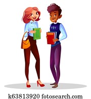 College or university students illustration College or university students illustration