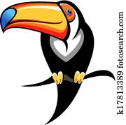 Colourful toucan on a branch