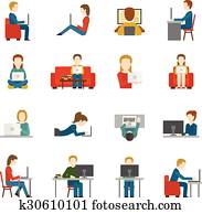 Computer Working Flat