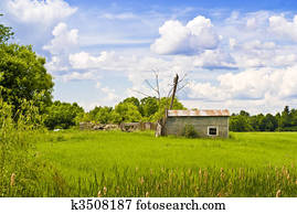 Derelict Cabin in A field