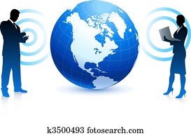 drahtloses internet, mitarbeitergruppe, hintergrund, mit, erdball drahtloses internet, mitarbeitergruppe, hintergrund, mit, erdball