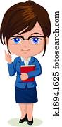 Clip Art of Female Teacher k9369146 - Search Clipart, Illustration ...