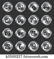 Technology Icons on Internet Buttons