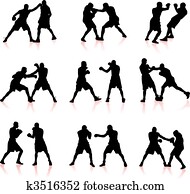 boxing silhouette collection background boxing silhouette collection background