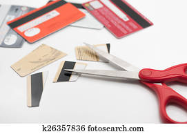 Cuting credit cards.