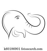 Elephant shape - outline Elephant shape - outline