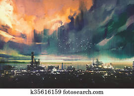 landscape painting of sci-f landscape painting of sci-f