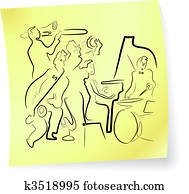 Live Jazz & Blues on a post-it note