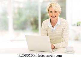 senior woman using computer