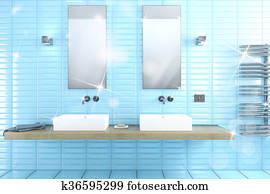 Shiny bathroom 3d rendering Shiny bathroom 3d rendering