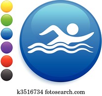 swimming icon on round internet button swimming icon on round internet button