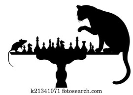 חתול, לשחק, עם, עכבר