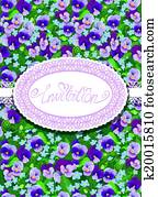 中心の 形 ある 作られた の 美しい 花 パンジー そして 私を忘れる そうではない 花 バックグラウンド クリップアート 切り張り イラスト 絵画 集 K Fotosearch