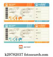 autocarro, ticket., vetorial