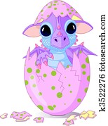 Baby dragon hatched from one egg Baby dragon hatched from one egg