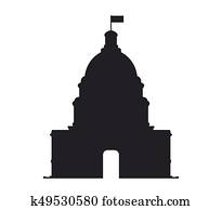 Capitol hill outline vector illustr Clip Art | k7619079 | Fotosearch