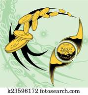 Coins design. Vector set.