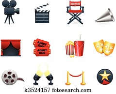 Film and movies industry icon collection Film and movies industry icon collection