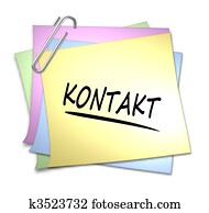 German Memo with Paper Clip - Kontakt