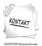 German Memo with Paper Clip - Kontakt