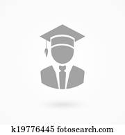 Graduate or professor in a mortarboard hat Graduate or professor in a mortarboard hat