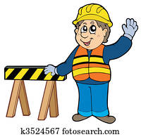 karikatur, bauhofarbeiter