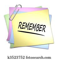 Memo with Paper Clip - remember