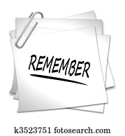 memorando, com, clipe para papel, -, lembrar