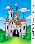 Old medieval castle in landscape Old medieval castle in landscape